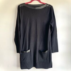 Eight Eight Eight Sweater Dress with Faux Leather Trim Size M